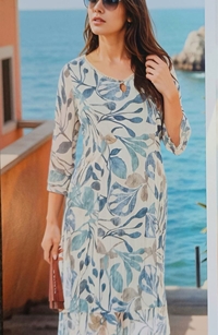 Vestido gasa hojas - Imagen 1