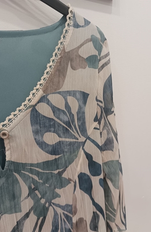 Vestido gasa hojas - Imagen 2