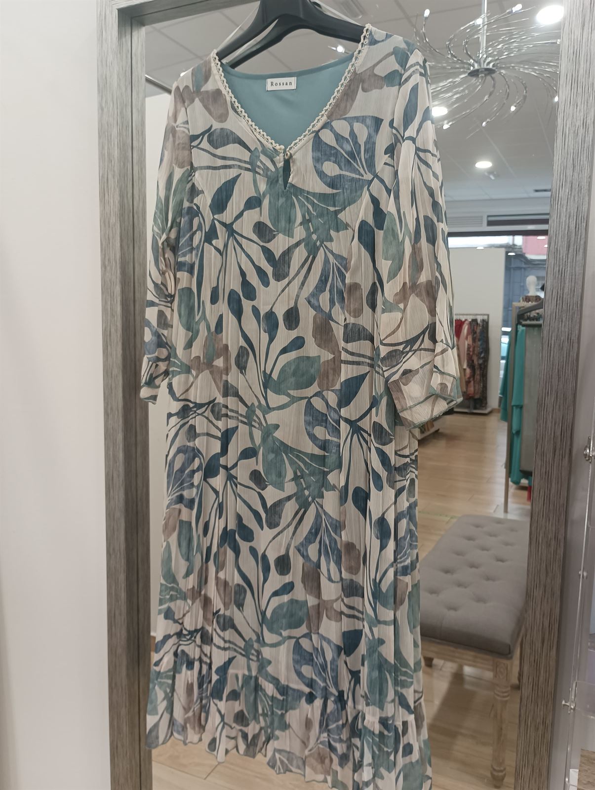 Vestido gasa hojas - Imagen 3