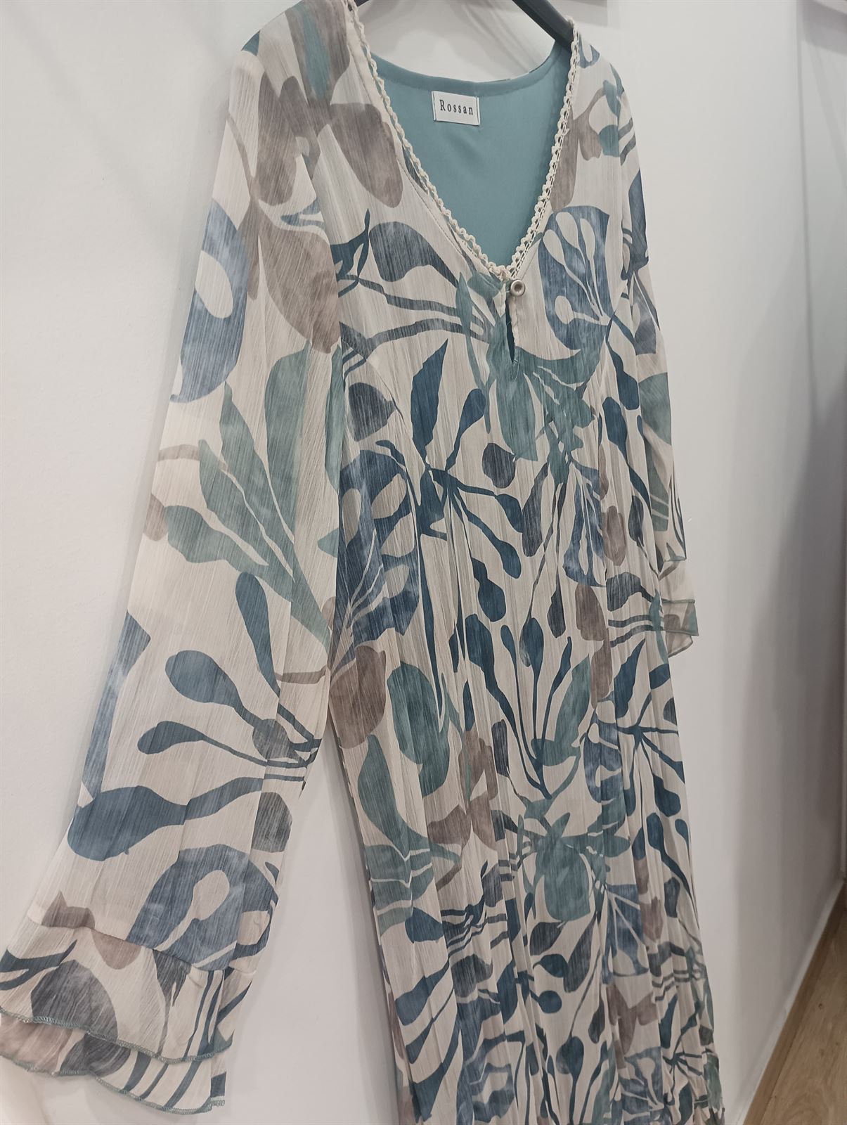 Vestido gasa hojas - Imagen 4