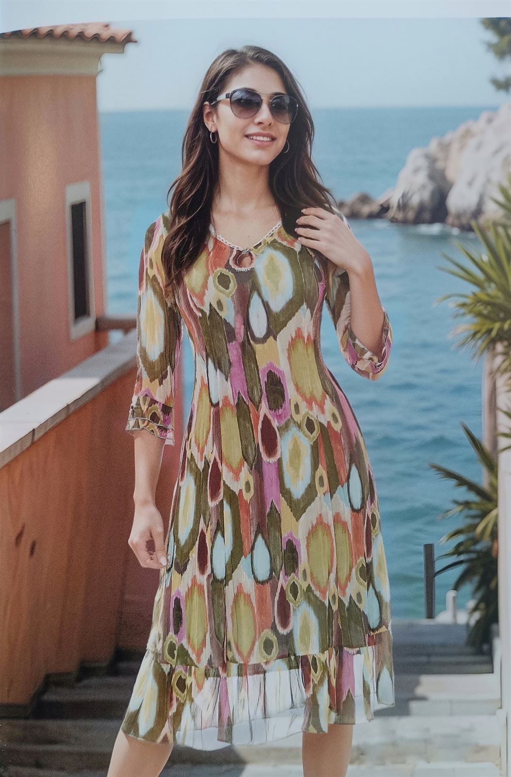 Vestido gasa multicolor - Imagen 1