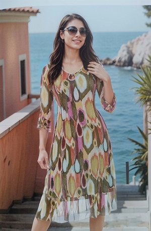 Vestido gasa multicolor - Imagen 1