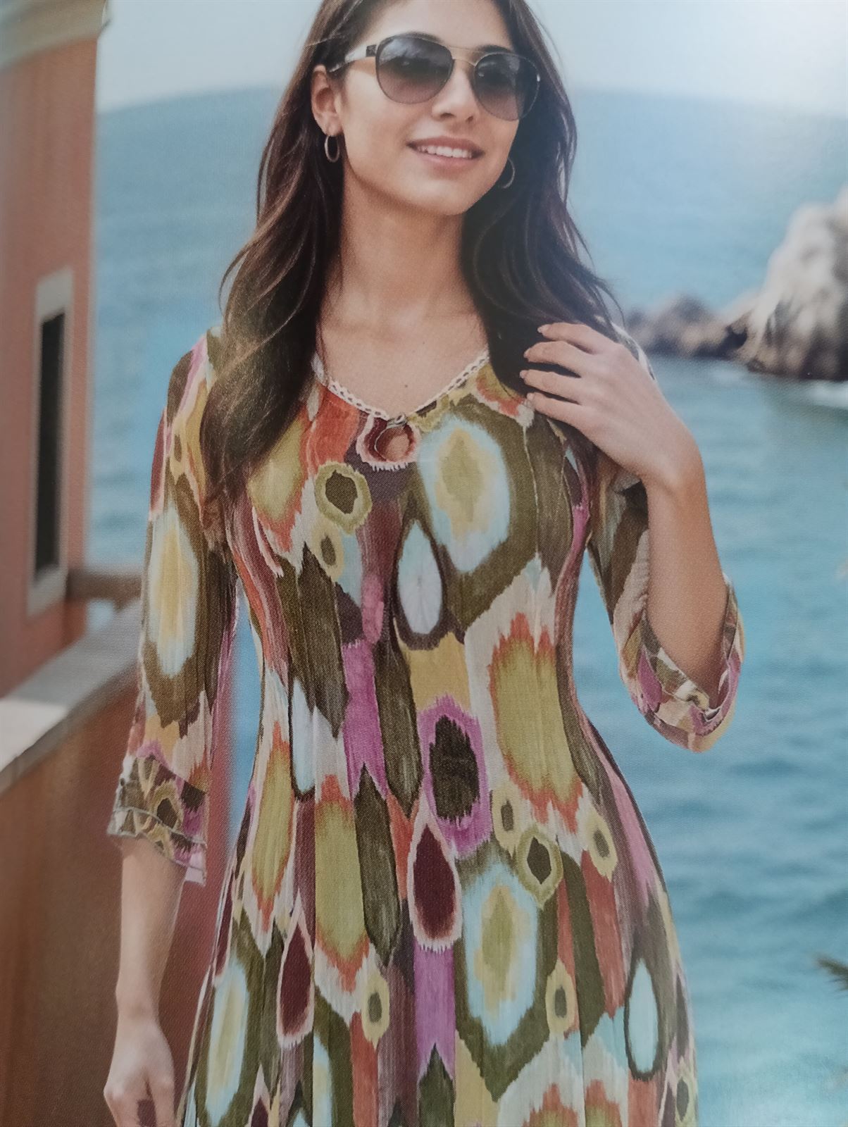 Vestido gasa multicolor - Imagen 2