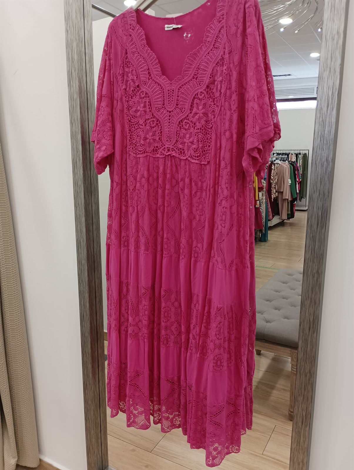 Vestido ibicenco fucsia - Imagen 2
