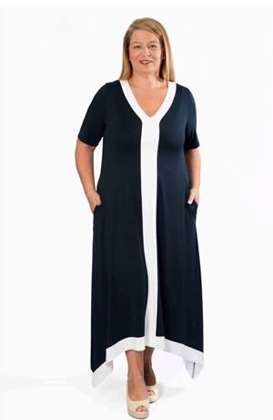 Vestido largo azul marino - Imagen 1