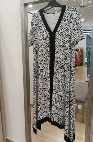 Vestido largo blanco/negro - Imagen 2