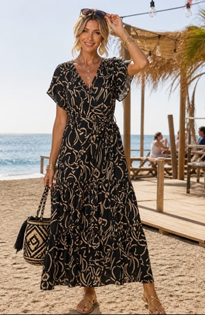 Vestido largo Ibiza negro - Imagen 1