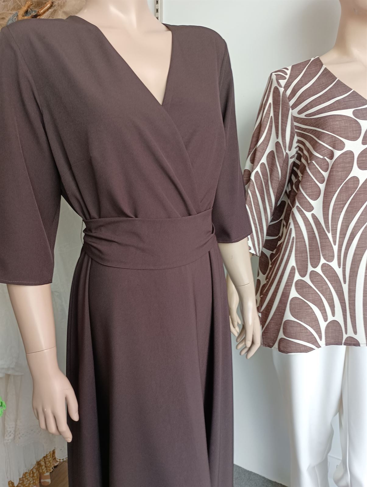 Vestido largo marrón chocolate Gabeira - Imagen 2