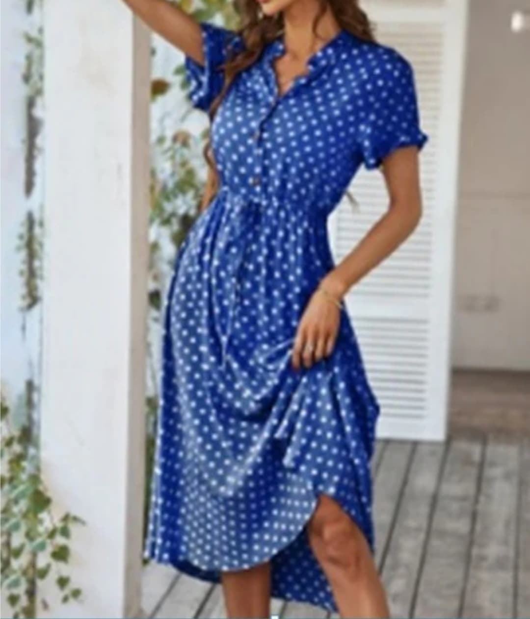 Vestido lunares azulón - Imagen 3