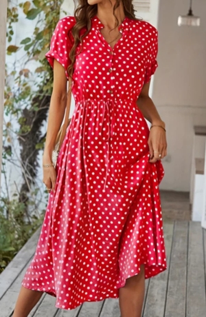 Vestido lunares rojo - Imagen 1
