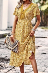 Vestido ocre Lidia - Imagen 1