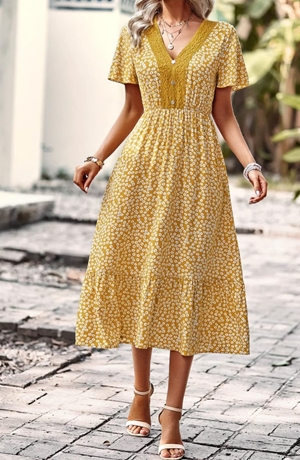 Vestido ocre Lidia - Imagen 2