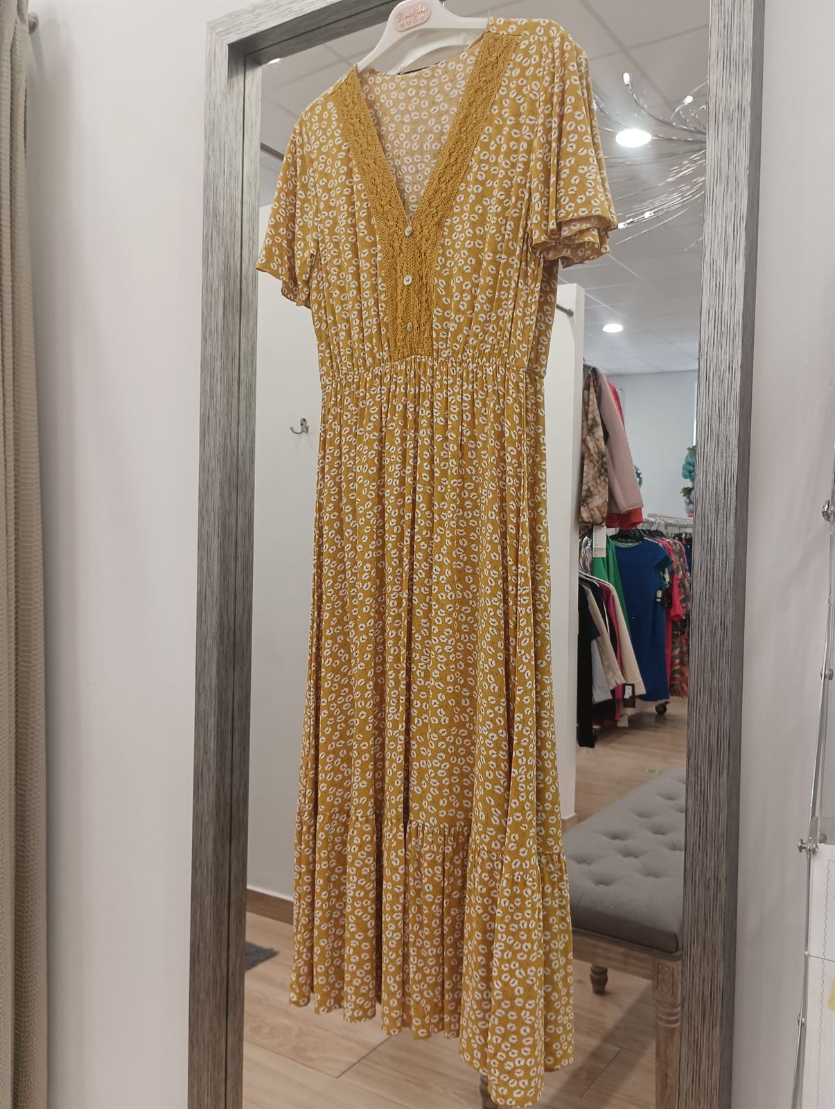 Vestido ocre Lidia - Imagen 6