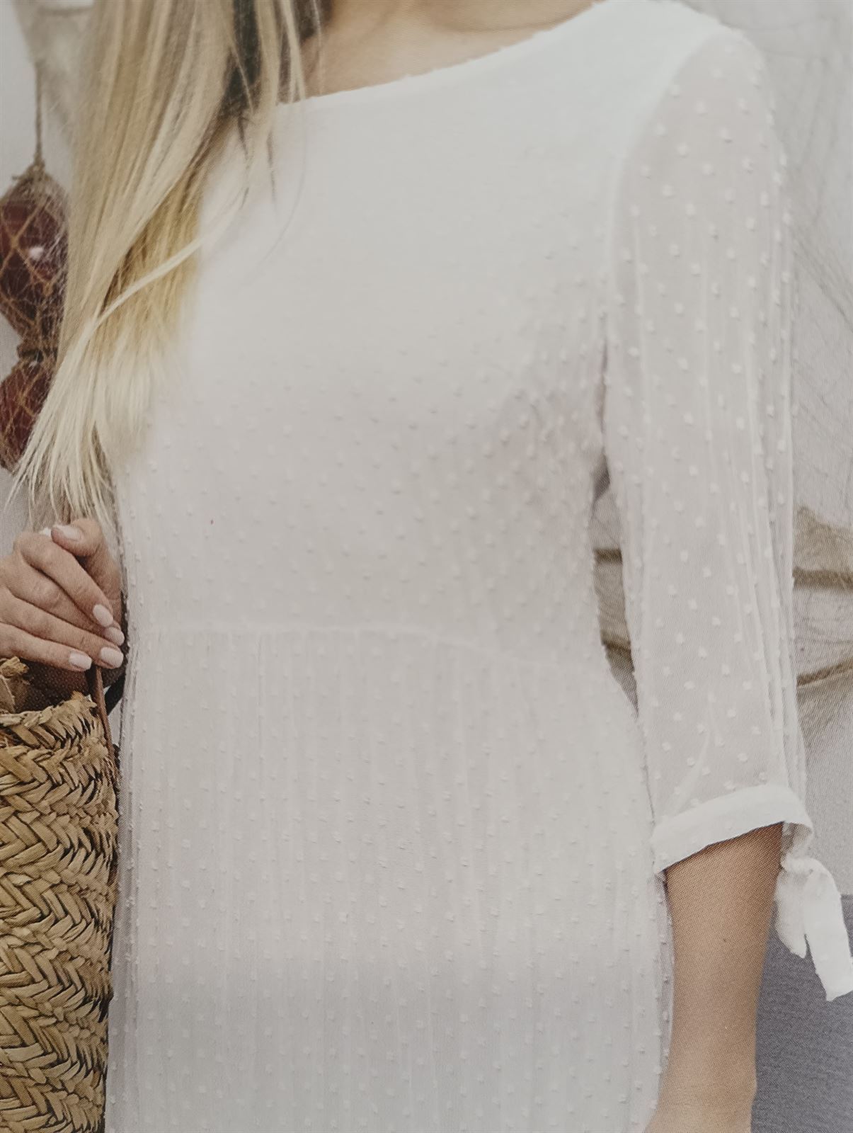 Vestido plumeti blanco - Imagen 2