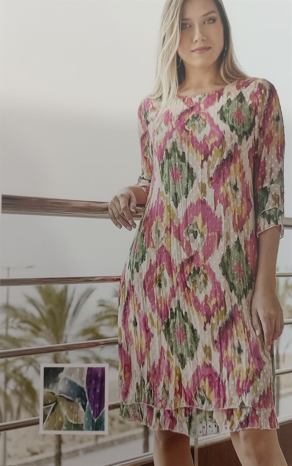Vestido plumeti estampado - Imagen 1