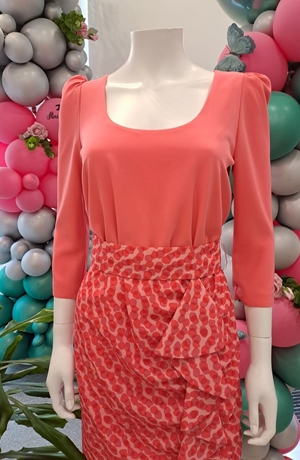 Vestido topos coral Cilena - Imagen 2