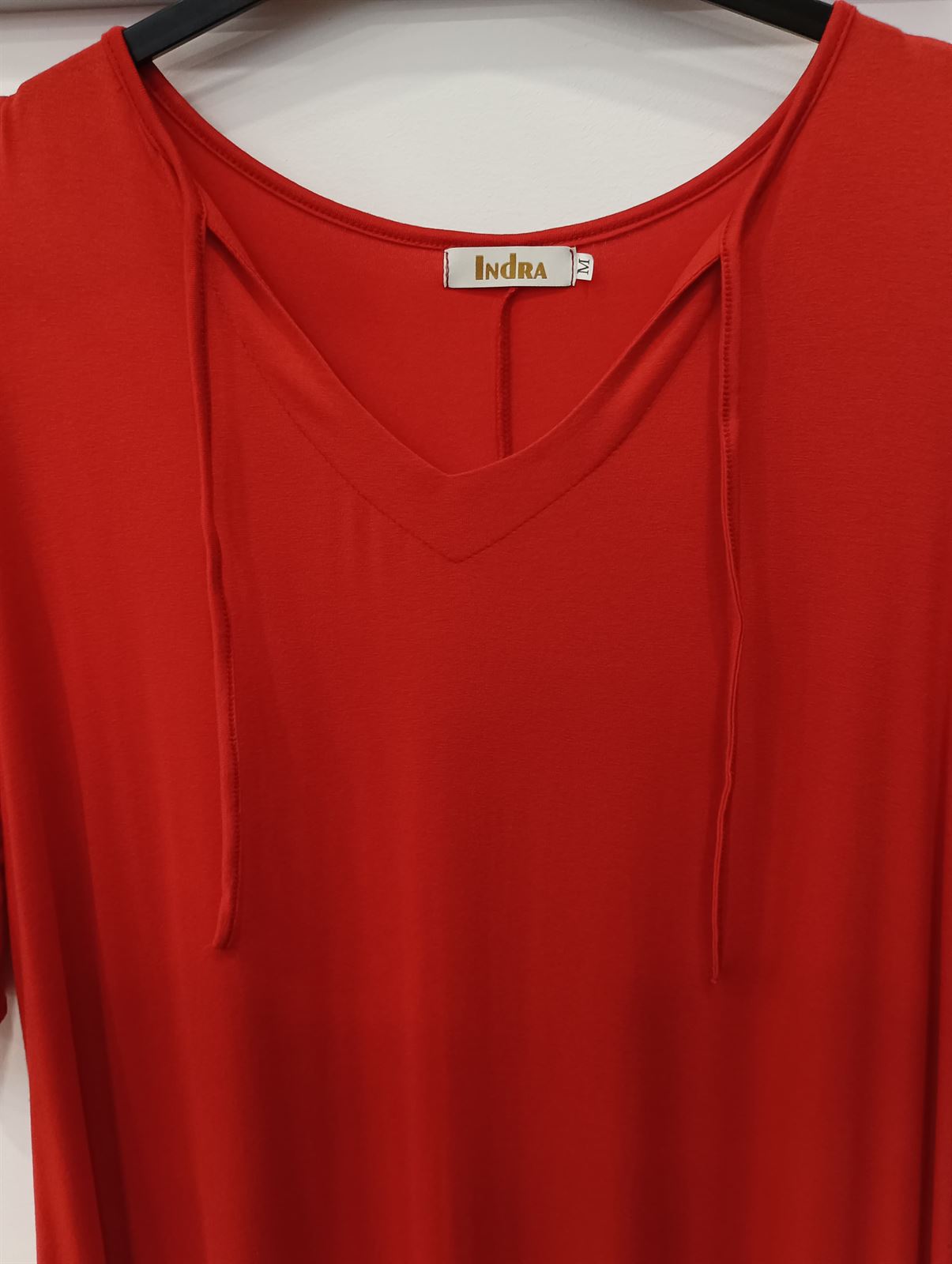 Vestido viscosa rojo moda curvy - Imagen 5