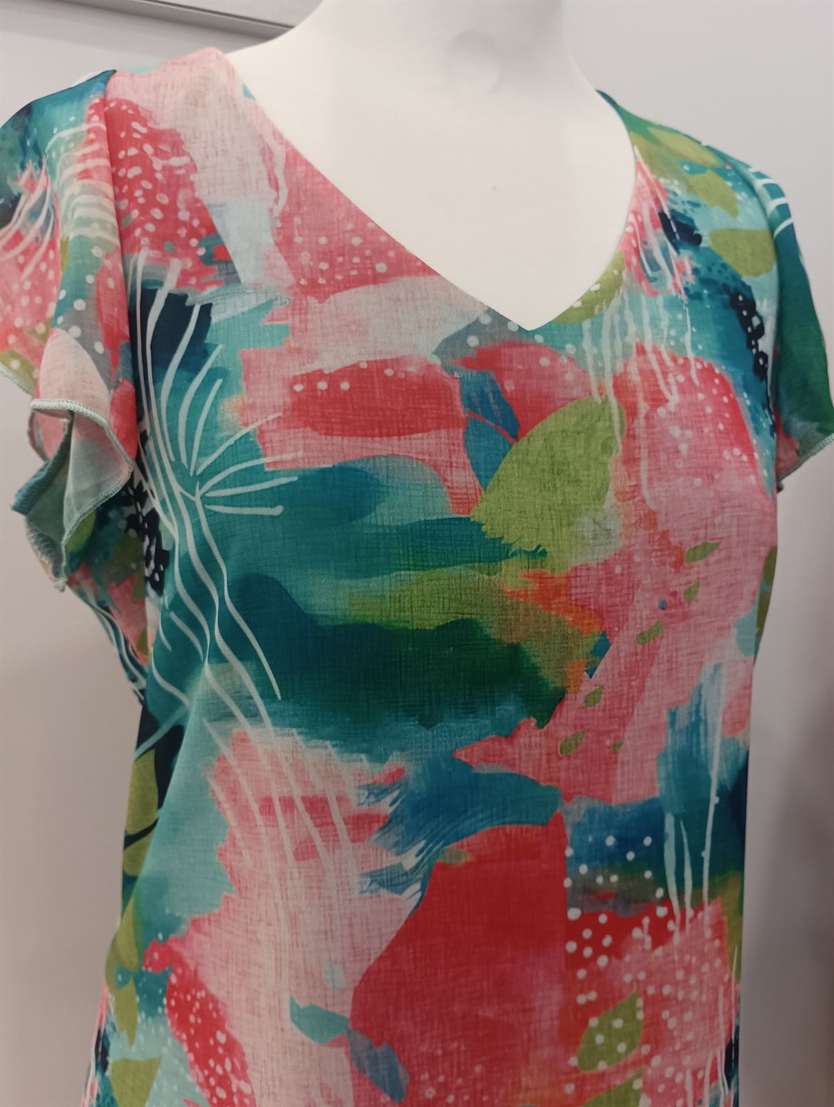 Vestido volanteira turquesa - Imagen 2